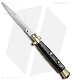 AGA Campolin 10" Italian Stiletto Picklock Auto Brass/Brazil Horn (4.5" Bayonet)