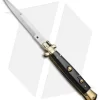 AGA Campolin 10" Italian Stiletto Picklock Automatic Brass/Ebony (4.5" Bayonet)