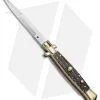 AGA Campolin 10" Italian Stiletto Picklock Automatic Brass/Stag (4.5" Bayonet)