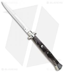 AGA Campolin 18" Italian Stiletto Knife Dark Horn (8" Satin Bayonet)