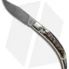 AGA Campolin Diana Lever Lock Automatic Knife Stag Horn (3.75" Damascus)