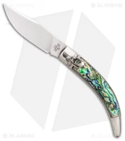 AGA Campolin Diana Lever Lock Automatic Knife Abalone (3.625" Polished)