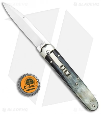 AGA Campolin Baron Automatic Knife Dark Horn (3.75" Satin) - Image 5