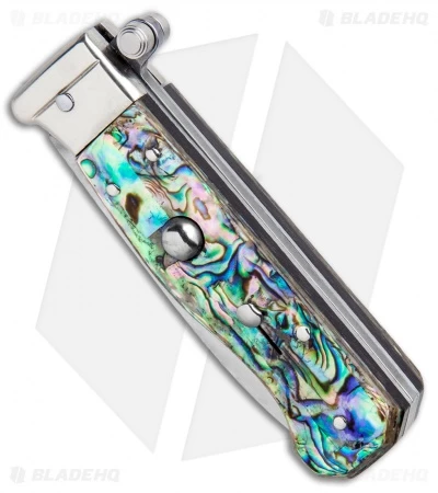 AGA Campolin Piccolo Italian Stiletto Automatic Knife Abalone (2.8" Satin) - Image 2