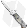 AGA Campolin Piccolo Italian Stiletto Automatic Knife Brazilian Horn(2.8" Satin)