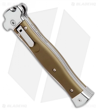 AGA Campolin Zero Bayo Leverlock Automatic Knife ODGreen Aluminum (3.75" Satin) - Image 2