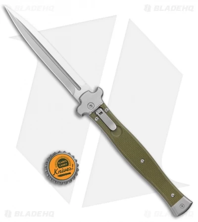 AGA Campolin Zero+ Dagger Leverlock Automatic Green G-10 (4.5" Satin M390) - Image 4