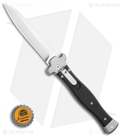 AGA Campolin Zero Reverse Tanto Leverlock Auto Textured Black G10 (3.75" Satin) - Image 4