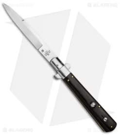 AGA Campolin 11" Frosolone Bayonet Stiletto Automatic Knife Ebony (5" Satin)