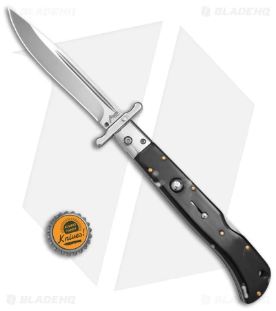 Italian Style 11" Roma Automatic Swinguard Drop Point Marbled (4.6" Polished) - Image 4