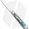 AKC 7.75" Slimline Lever Lock Clip Point Automatic Knife Abalone (3.2" Satin)