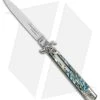 AKC Leverletto 9" Automatic Italian Stiletto Abalone (4" Satin Flat)