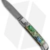 AKC Classic 8" Lever Lock Automatic Italian Knife Abalone (3.2" Damascus)