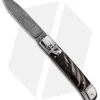 AKC Classic 8" Lever Lock Automatic Italian Knife Dark Horn (3.2" Damascus)