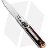 AKC Classic 6" Lever Lock Automatic Italian Knife Stag (2.25" Satin)