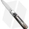 AKC Classic 6" Lever Lock Automatic Italian Knife Brazilian Horn (2.25" Satin)