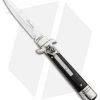 AKC Leverletto 7.75" Lever Lock Auto Italian Knife Ebony (4" Satin Bayo)