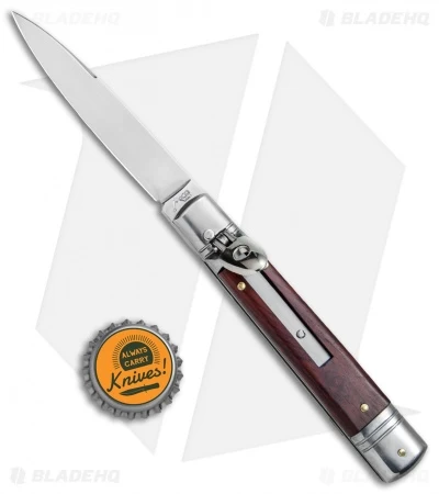 AKC 7.75" Slimline Lever Lock Automatic Knife Cocobolo (3.3" Satin Flat) - Image 4