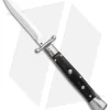 AKC Swinguard 9" Automatic Italian Stiletto Ebony (4" Satin Bayonet)