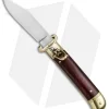 SKM 8" Lever Lock Italian Auto Cocobolo W/ Brass Bolster (3.2" Polish)