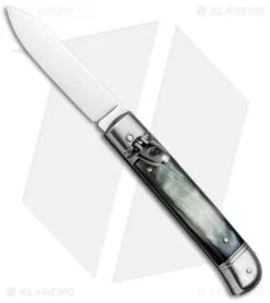 SKM Classic 8" Lever Lock Automatic Italian Knife Brazilian Horn (3.2" Polish)