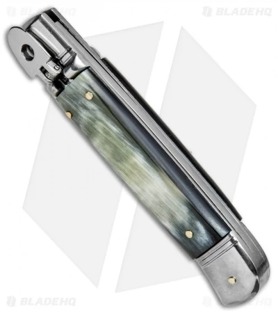 SKM Classic 8" Lever Lock Automatic Italian Knife Brazilian Horn (3.2" Polish) - Image 2