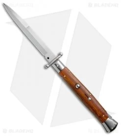 Frank B 11" Italian Stiletto Swinguard Automatic Cocobolo (5" Satin Bayonet)
