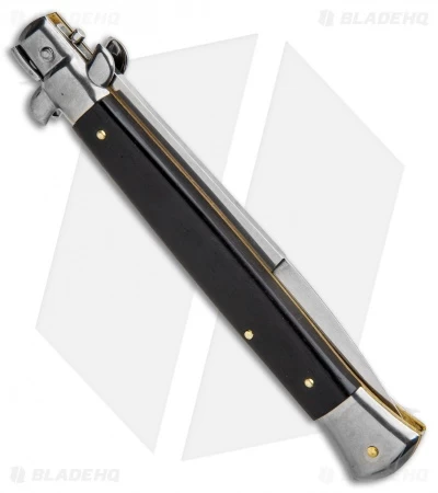 Frank B 11" Italian Stiletto Bayonet Automatic Knife Ebony Wood (5" Satin) - Image 3