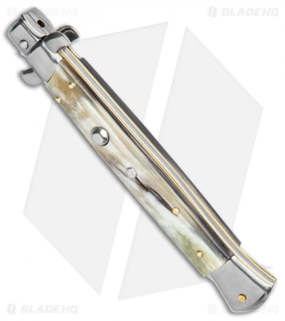 Frank B. 11" Brazilian Horn Italian Stiletto Auto Knife - Kriss - Image 2