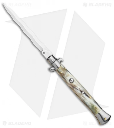 Frank B. 11" Brazilian Horn Italian Stiletto Auto Knife - Kriss