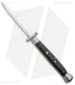 Frank B 11" Italian Stiletto Swinguard Automatic Ebony (5" Satin Bayonet)
