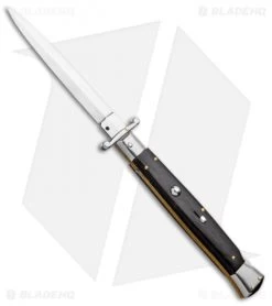 Frank B 11" Italian Stiletto Swinguard Automatic Ebony (5" Satin Dagger)