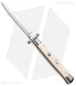 Frank B 11" Italian Stiletto Swinguard Dagger Knife Sim Ivory (5" Satin)