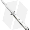 Frank B 11" Italian Stiletto Swinguard Automatic White (5" Satin Bayonet)