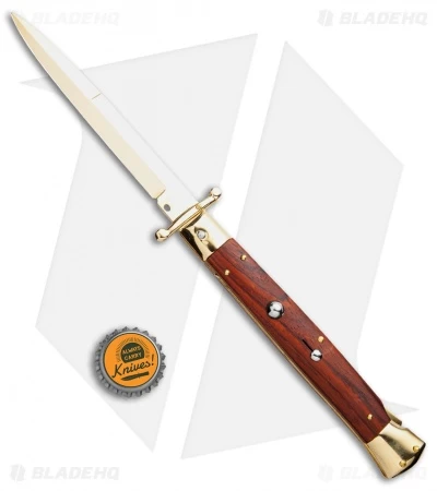 Frank B 11" Italian Stiletto Swinguard Bayonet Knife Cocobolo (5" Gold) - Image 4