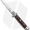 Frank B 7.5" Italian Stiletto Kris Automatic Knife Dark Wood (3.25" Polish)