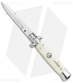 Frank B. 7.5" Italian Stiletto Automatic Knife Sim Ivory (3.5" Polish Bayonet)