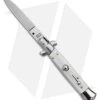 Frank B. 7.75" Italian Stiletto Automatic Knife White Pearlex (3.6" Satin)