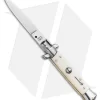 Frank B. 7.5" Italian Stiletto Automatic Knife Sim Ivory (3.5" Polish Flat)