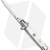 Frank B. 7.5" Italian Stiletto Automatic Knife White Pearlex (3.4" Satin Bayo)