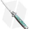 Frank B 9" Italian Stiletto Automatic Bayonet Knife Abalone (4" Satin)