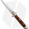Frank B 9" Italian Stiletto Automatic Dagger Knife Briar Wood (4" Satin)