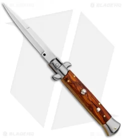 Frank B 9" Italian Stiletto Automatic Bayonet Knife Cocobolo (4" Satin)