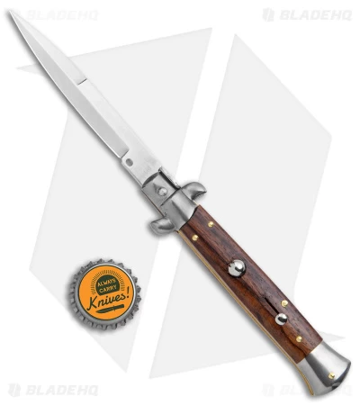 Frank B 9" Italian Stiletto Bayonet Knife Palisander Wood (4" Satin) - Image 4