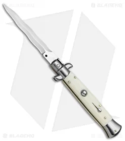 Frank B 9" Italian Stiletto Kris Knife Sim Ivory (4" Satin)