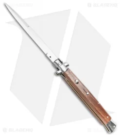 Frank B. 13" Italian Stiletto Bayonet Automatic Knife Wood (6" Satin)