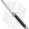 Frank B 11" Italian Stiletto Automatic Knife Ebony Wood Gold (3.8" Gold Bayo)