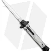 Mago White Marble Italian Stiletto OTF Auto Dagger (4.75" Satin)