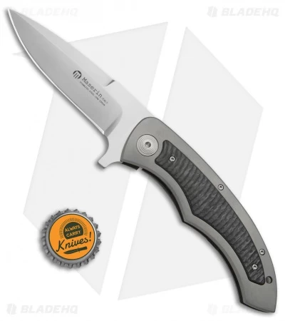 Maserin AM1-Tech Frame Lock Flipper Knife Ti/Carbon Fiber (3.6" Satin) 382/CN - Image 4