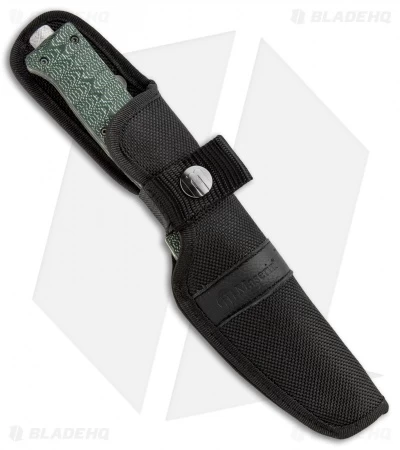 Maserin Croz Fixed Blade Hunting Knife Green Micarta (4.3" Satin Serr) - Image 3